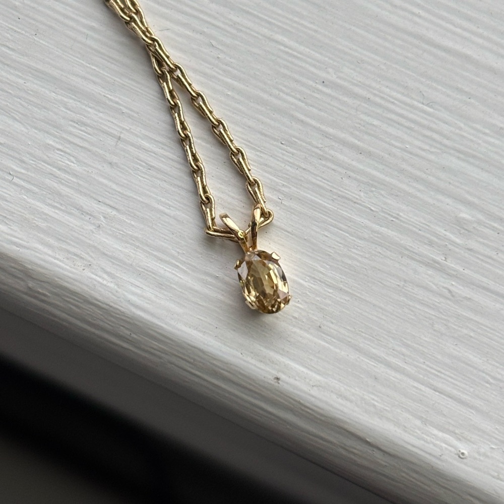 14k Yellow Zircon Pendant